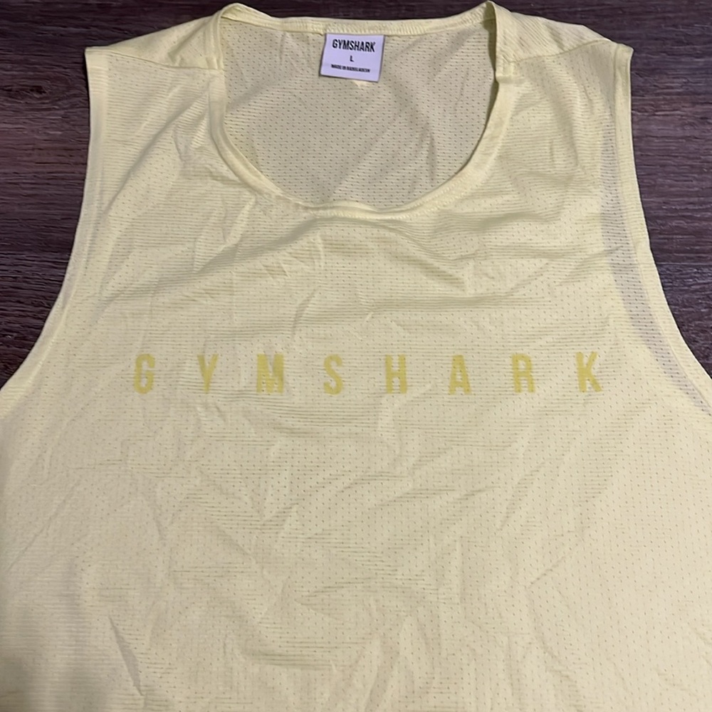 Gymshark Yellow Lightweight Mesh Men’s Athletic Tank Top Large - Picture 5 of 14